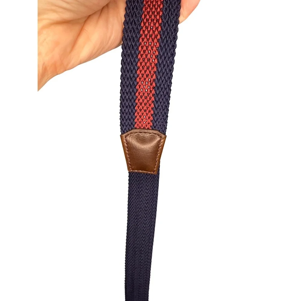 Stretch Belt Woven Braided Casual‎ Dress Comfort Red Blue Stripe Accessory